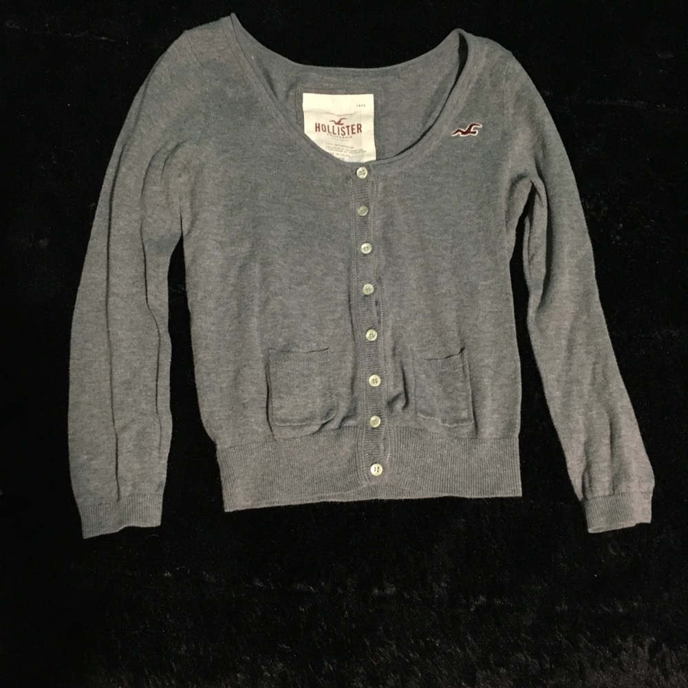 Gray button up cardigan